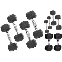 150Ib-550Ib Rubber-Coated Hex Dumbbells, Set Barbell Dumbbell Pair Weigh... - $175.13