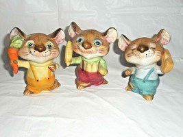 HOMCO Mice Rats Set Of 3 Figurines 5601 Corn Carrot Cheese Ceramic Whims... - £15.52 GBP
