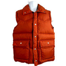 Vintage Puffy Quilted Down Vest Sportsman Hipster Ranch Vest Men Size Small - £21.51 GBP