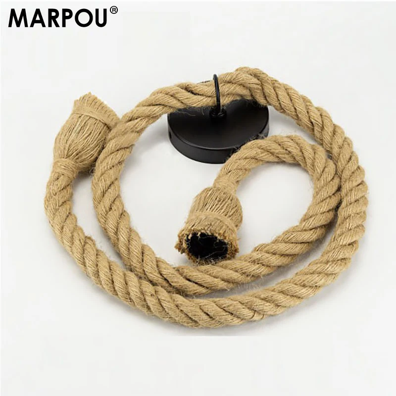 MARPOU Pendant Lights Attic Hemp Rope Industrial Decor E27 Indoor Lighti... - $7.93+