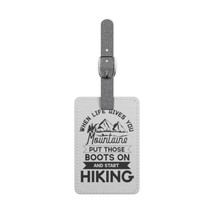 Personalized Gray Rectangle Polyester Luggage Tag | Bag ID Tag with Buck... - $23.69