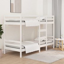 Bunk Bed White 90x190 cm 3FT Single Solid Wood Pine - $241.04