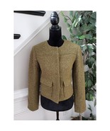 a.n.d Women’s Size 6 Green Metallic Tweed Blazer Jacket Long Sleeve Pock... - $62.33 CAD