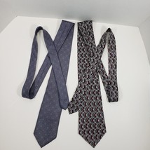 Lot of 2 100% Silk Men&#39;s Necktie RBM Collection Maroon/Lord Ascot Gray - £8.81 GBP