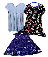 Btween &amp; Ruffle Girl Set of 3 Size 6 Short Sleeve Blue &amp; Purple Dresses - £19.63 GBP