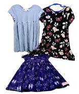 Btween &amp; Ruffle Girl Set of 3 Size 6 Short Sleeve Blue &amp; Purple Dresses - £19.26 GBP