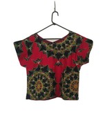 Vintage Women&#39;s Paisley Floral Short Sleeve Blouse Top Cropped Size Unkn... - $35.28