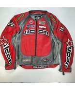 Icon Motorsports Leather Merc Hero Jacket Racing Red Mens XL Padded *Rea... - £113.56 GBP