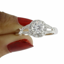 Valentinstag 1.51 Karat Künstlicher Diamant Silber Halo Verlobungs Ring Gift Sie - £39.39 GBP