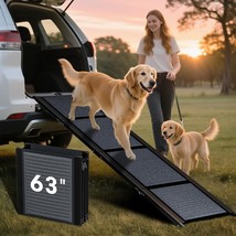 HBTower 63&quot; Long &amp; 17.3&quot; Wide Folding Dog Ramp Up to 250LBS - $889.63 MXN