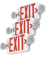 Pack of 3 RED Led Exit Sign Light Combo Adjustable Two Head, Double Sided - $79.13