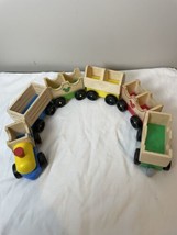 Melissa & Doug Mickey Mouse Wooden Train Set 1 Engine And 6 Train Cars - $21.51