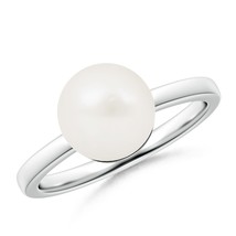 ANGARA Freshwater Pearl Solitaire Ring in Sterling Silvers (Size-9mm) - £141.23 GBP+