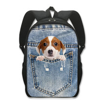 Kawaii Pet In Pocket Backpack Akita Dog Husky Women Rucksack Children School Bag - £38.13 GBP