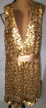 New Womens 10 NWT Matthew Williamson Designer Dress Gold Sequin Sleeveless Beads - £2,584.05 GBP