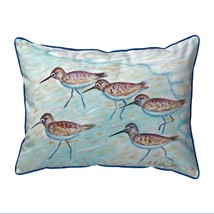 Betsy Drake Sandpipers Large Indoor Outdoor Pillow 18x18 - £37.59 GBP