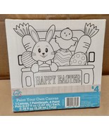 Kids Crafts DIY Paint Your Own Canvas Easter 7&quot; x 7&quot; Paint Pots 4ea &amp; Br... - $65.42 MXN