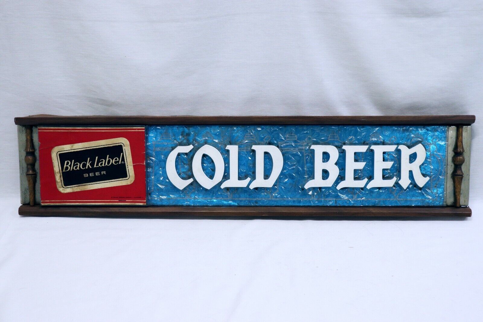 Primary image for ORIGINAL Vintage 8x38" Carling Brewing Black Label Beer Cold Beer 3D Sign