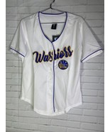 NBA UNK Golden State Warriors White Blue Button Up Baseball Jersey Mens ... - $28.00