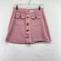 Altard State Womens Denim Mini Skirt Size XS Pink Button Front Flap Pockets - £14.00 GBP