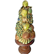 Ceramic Fruit Topiary Tree Centerpiece Handmade Hand Painted Decor 18 in Vintage - £14.47 GBP