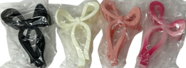 4 Pc Large Ribbon Bow Hair Claw Clips Women & Girl's Hair Acc White Black & Pink image 3