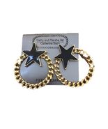 Vtg Cathy and Marsha for Catherine Stein Gold-Tone Chain and Star Hoop E... - $22.34 CAD