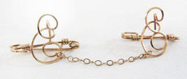 Rare Delicate Vintage 10k Solid Gold Wire Baby Sweater Pins - &quot;E&quot; Monogram? - £77.52 GBP