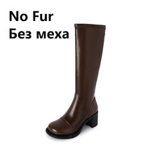 Slim Long Boots Genuine Leather Women Knee-High Boots Autumn Winter Fashion Conc - £117.13 GBP