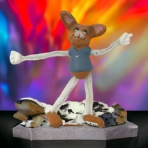 Whimsical Posable Mouse Figure Anthropomorpic Toy Chenille Ceramic Arms ... - $12.85