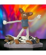 Whimsical Posable Mouse Figure Anthropomorpic Toy Chenille Ceramic Arms ... - £10.06 GBP