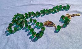 Emerald Grace – 8mm Faceted Green Glass Rosary with Gold Crucifix A12 - $29.69