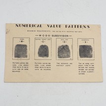 Numerical Value Patterns Chart Fingerprint Card 1930&#39;s 1940&#39;s Vtg - $59.39