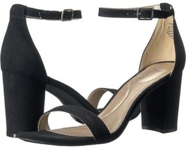 Bandolino Women Ankle Strap Sandals Armory2 Size US 9.5M Black Faux Suede - £22.20 GBP