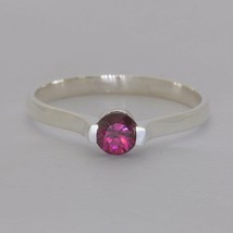 Red Spinel Untreated Burma Round Gem Sterling 925 Ring Size 9 Stacking Design 55 - £56.95 GBP