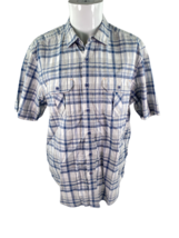 Tommy Bahama Jeans Mens Large Button Down Shirt Short Sleeve Plaid Style - £11.10 GBP