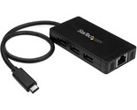 StarTech.com 3 Port USB C Hub with Ethernet - USB-C to 3X USB-A w/Power ... - $65.76