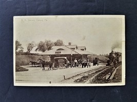 1910 antique PHOTO RPPC oxford pa PRR STATION railroad train Dingee Conard - £69.86 GBP