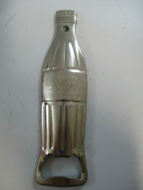 Coca-Cola Stainless Steel Bottle Opener Vintage Bottle Shaped Engraved Logo - £6.31 GBP