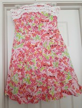 Lilly Pulitzer Strapless Dress Animal Print Ruffles Lined Color Women&#39;s ... - £47.02 GBP