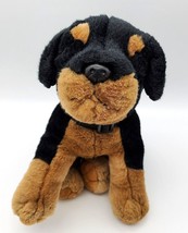 Rottweiler Plush Dog With Collar Super Soft Russ Berrie #4387 Clean EUC ... - $12.00