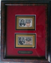 Circulated 10 &amp; 25 Cents Framed Fractional Currency 1884 - £313.34 GBP
