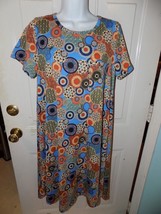 LuLaRoe Light Blue Circle Print Carly Dress Size S Women&#39;s NWOT - £21.82 GBP