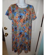 LuLaRoe Light Blue Circle Print Carly Dress Size S Women&#39;s NWOT - £22.17 GBP