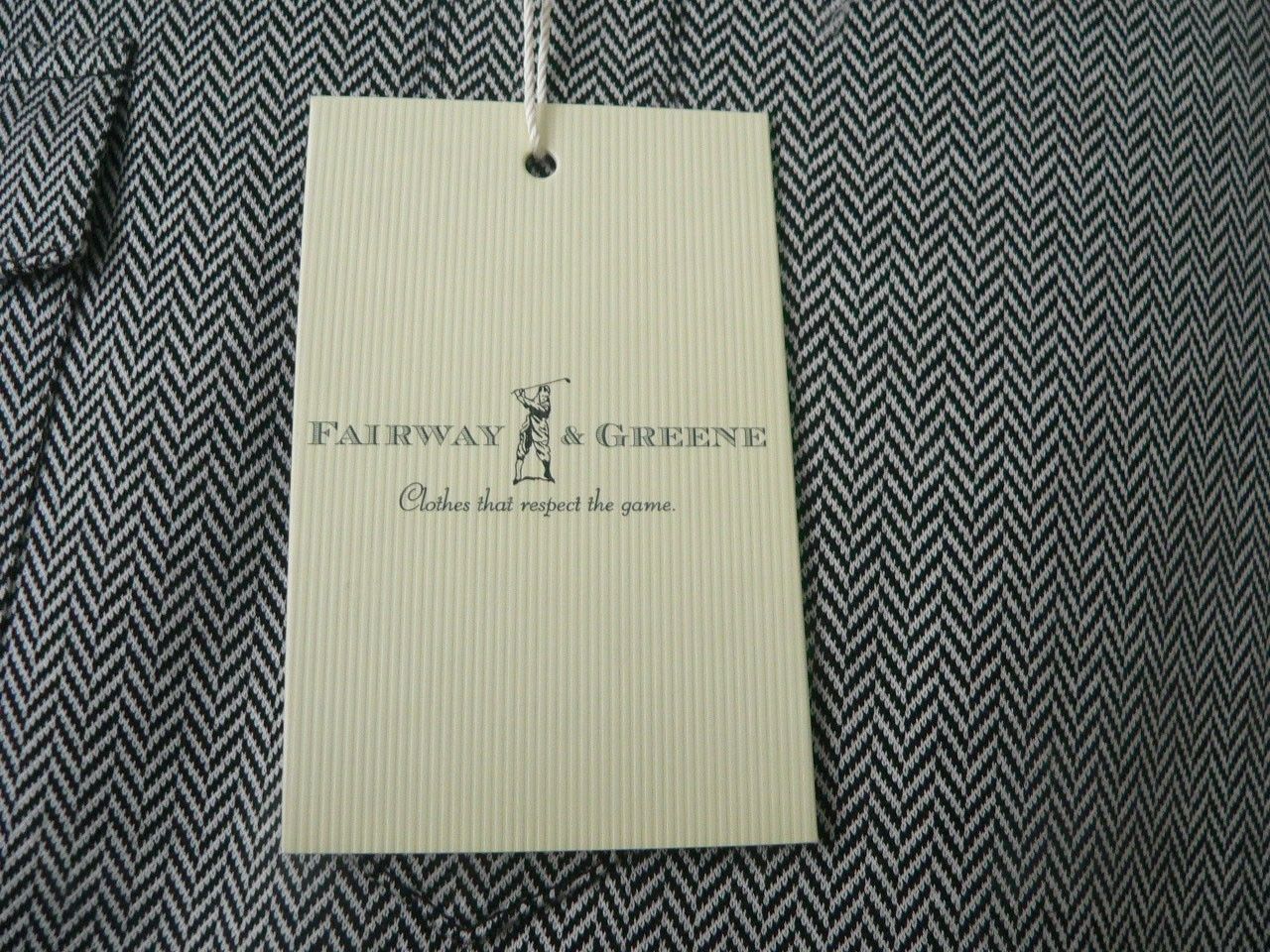 NWT FAIRWAY & GREENE polo golf shirt XL herringbone black white Mercerized mens Item image 2