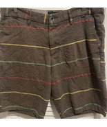 Hurley Shorts Mens 36 Chino Brown Reggae Retro Striped Y2K - $20.50 CAD