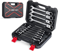 12-Piece Flex-Head Ratcheting Wrench Set | Metric 8-19mm | CRV Steel &amp; T... - $54.15