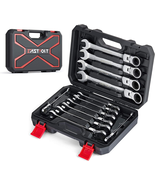 12-Piece Flex-Head Ratcheting Wrench Set | Metric 8-19mm | CRV Steel &amp; T... - $54.15