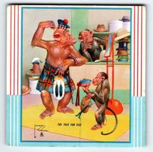 Monkey Dressed In Kilt And Hat Fantasy Trade Card Artist Lawson Wood 1940's - $37.66