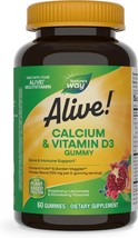 Nature&#39;s Way Alive! Daily Calcium &amp; Vitamin D3 Gummies, Bone Support*, Immune Su - £20.77 GBP